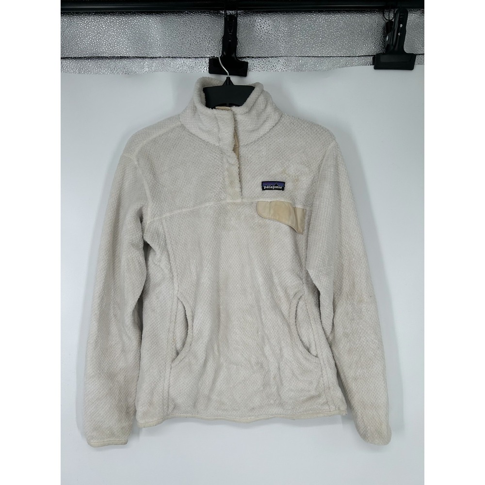 Patagonia Re Tool Snap T Fleece Sweater Womens Medium Cream Sherpa Fleece 25442